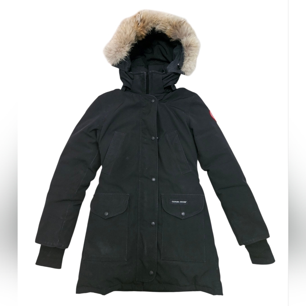 Canada Goose Trillium Parka 6550L XS Black with Fur Trim